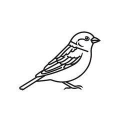 Obraz premium Sparrow Silhouette: A simple outline of a tiny sparrow. Its design showcases the bird's distinct features, highlighting the simplicity and elegance of avian design.