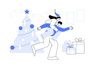 Christmas fun isolated cartoon vector illustrations.