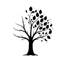Tree of Life: A striking silhouette of a tree, half barren and half lush with leaves, symbolizing the duality of life and the resilience of nature.