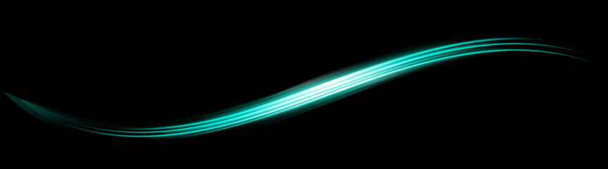 Curved glowing streak forming a smooth S-shaped wave. Perfect for dynamic overlays, energy effects, futuristic motion, and visual design.