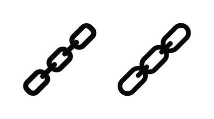 Obraz premium Two diagonal black chain links symbols abstract design element isolated on graphics