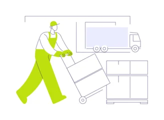 Fotobehang Kasteel Ship orders to customers abstract concept vector illustration.  © Visual Generation