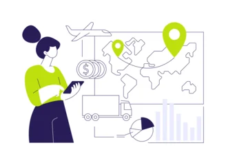 Fotobehang Kasteel Transportation cost optimization abstract concept vector illustration.  © Visual Generation