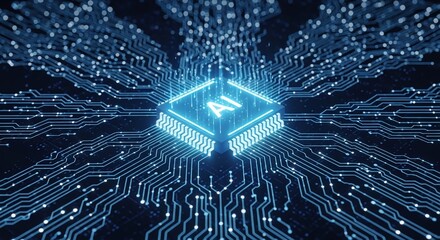 Artificial Intelligence Microchip Circuit Board Future Technology Concept