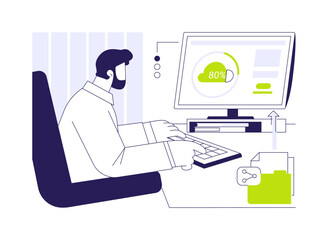 Big data cloud storage abstract concept vector illustration.