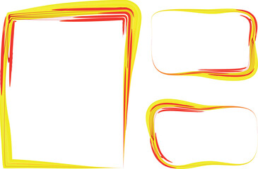 yellow red colorful decorative painting frames set