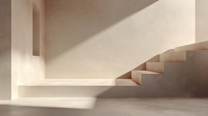 Obraz premium Clean and Minimalist Stage with Simple Geometric Ramp Design