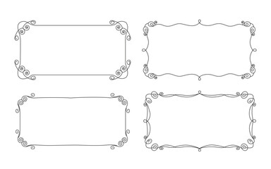 Vector Set of decorative hand-drawn rectangular frames