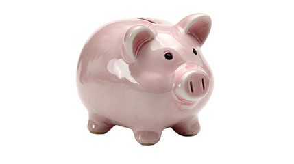 Obraz premium A pink piggy bank isolated on transparent background