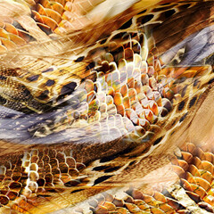 Colorful abstract animal prints, motion blur
