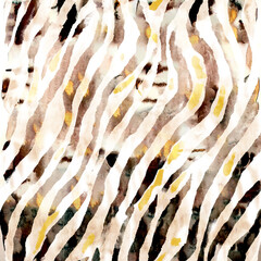 Watercolor brush effect zebra texture, abstract animal print.