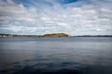 Fototapeta premium Halifax, Canada - September 26, 2025: Out and about in Halifax Harbor on a beautiful, slightly cloudy autumn day.