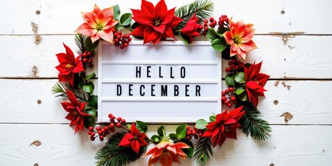 hello december - christmas wreath