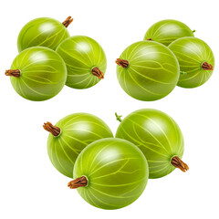 Fresh Green Gooseberries Transparent Background Ripe Sweet Berries for Healthy Eating Organic Fruit for Delicious Recipes and Refreshing Snacks Summer Harvest
