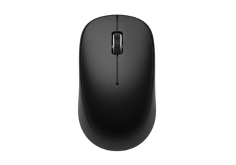 Sleek black wireless mouse isolated on transparent background is perfect for office or gaming use