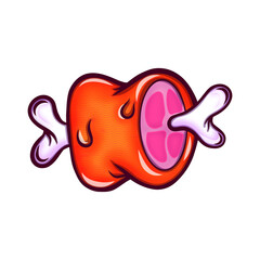 Juicy Meat Cartoon Icon