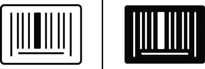 Barcode Icons: A simple barcode in contrasting black and white, depicting essential symbol of information and digital tracking, illustrating the universal language of commerce and logistics.