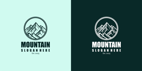 Mountain camping tent vector icon in a pyramid shape for a travel business logo design