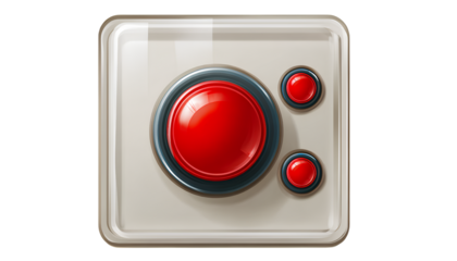 transparent background retro gaming journey with red buttons icon