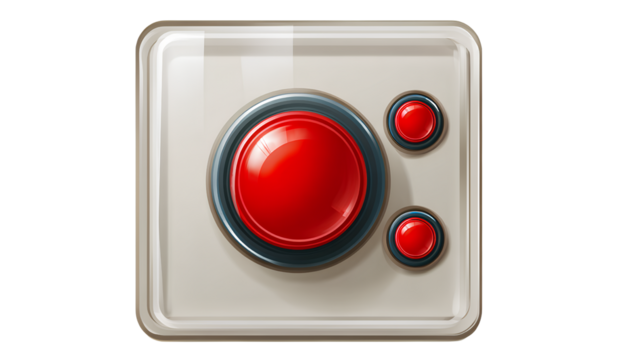 transparent background retro gaming journey with red buttons icon