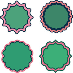 The frame is line art set design vetcor art on a white background.