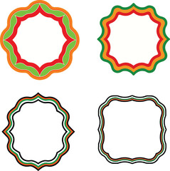  The left frame has a wavy border alternating in green on a white background.