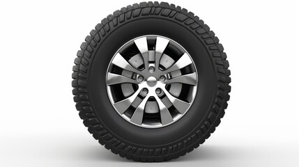 3d render of isolated car wheels against a clean white background in a minimalist style
