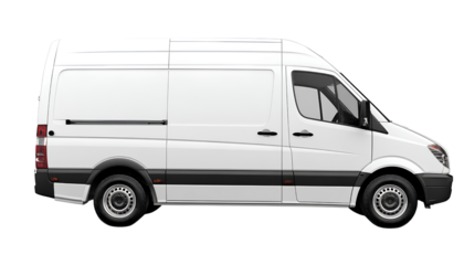 white van, side view, transparent