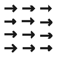 Set of Different Arrow Templates for Icons, Websites, and Infographic Design Projects