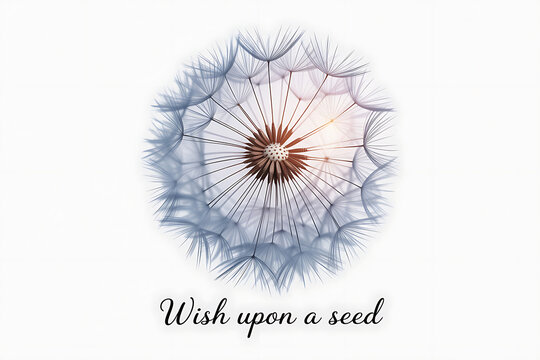 Delicate dandelion seedhead glows, symbolizing hope, dreams, and the gentle power of nature.
