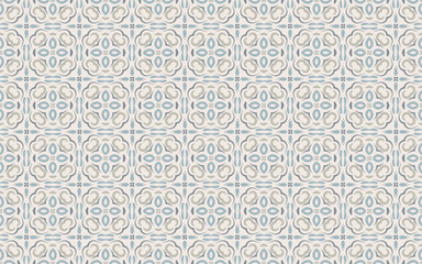 Fototapeta premium Ornamental pastel seamless pattern. Geometric oriental background in muted colors in traditional style for wallpaper, textiles, fabric