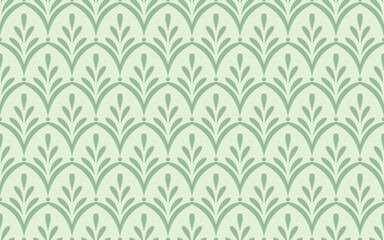 Floral seamless pattern. Soft green cute minimalist background for wallpaper, upholstery, design.