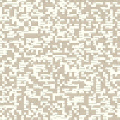 Digital camouflage pattern with pixelated beige and white blocks for military tactical design projects