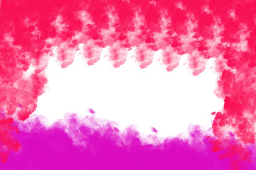 Pink and red smoke cloud frame isolated on transparent background