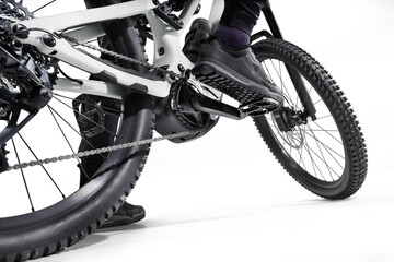 Sport Isolated objects. All mountain electric bicycle on transparent background.	