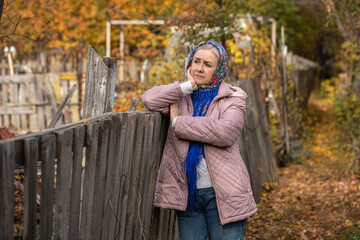 Fototapeta premium Portrait of an elderly woman - a villager