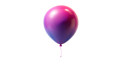 Gradient purple balloon isolated on transparent background for party and celebration decoration