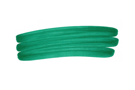 Green watercolor brush stroke creating an abstract smudged paint texture element on transparent background - Powered by Adobe