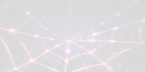 abstract violet and yellow neon spider net semi-transparent overlay