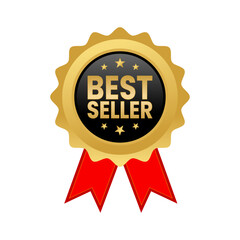  A vibrant and elegant golden emblem, signifying top-selling status, adorned with a bold BEST SELLER inscription and a flowing red ribbon. A symbol of quality and popularity.