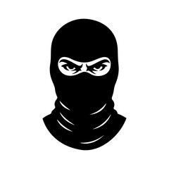 Ninja Mask Silhouette Vector | Stealth Warrior Face Icon | Samurai Assassin Symbol | Martial Arts Fighter Design | Tactical Hood Illustration