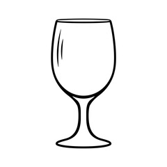 Wine Glass Vector Illustration | Elegant Glass Silhouette | Drinkware Icon | Wine Cup Outline | Beverage Glass Symbol for Bar Design