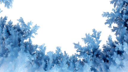 Frosty ice crystal border creating a decorative winter theme