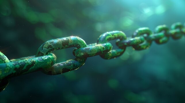 3d rendering of blockchain concept  visualizing the chain of digital code and its structure