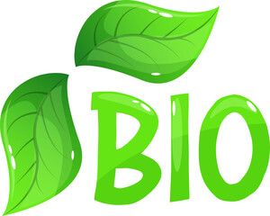 green organic logo with leaf, isolated without background