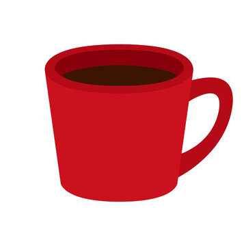 Cup of coffee red.