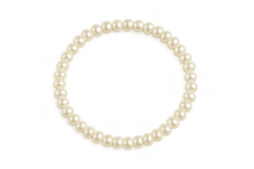 Pearl bracelet forming a circle on transparent background