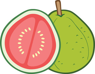 Red Guava Fresh Fruit and Sliced icon.