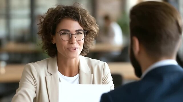 Indian HR officer engaging in a professional performance review meeting with an employee, providing constructive feedback while