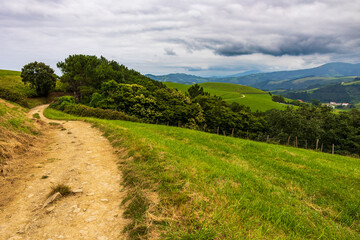 Panoramic View of the Verdant Hills Between Deba and Zumaia
